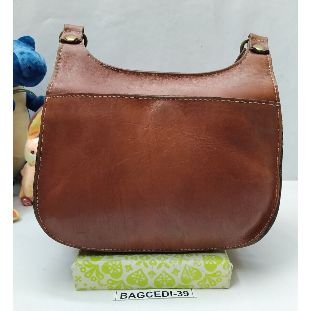 Patricia Nash Brown Leather Buckle Flap Closure Crossbody Bag - Picture 2 of 16